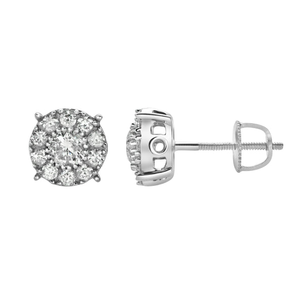 LuvMyJewelry RShack 14K White Gold Diamond Stud Earrings - 0.78ct