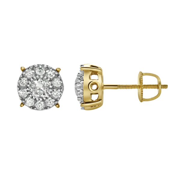 LuvMyJewelry RShack 14K Yellow Gold Diamond Stud Earrings - 0.78ct