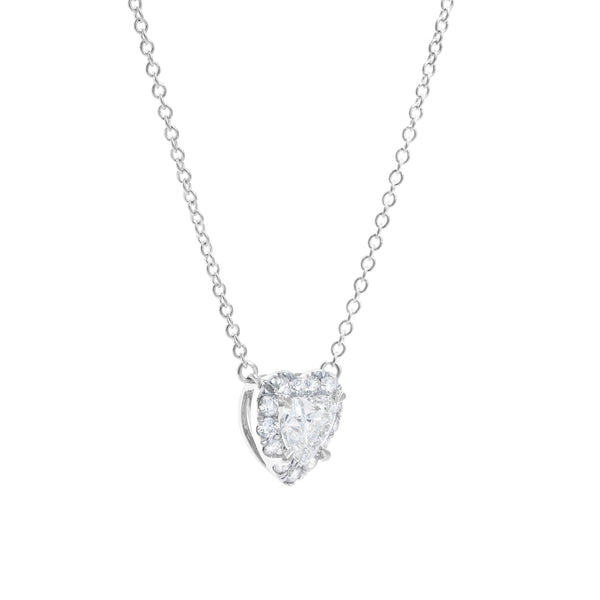 LuvMyJewelry Rumi 14K White Gold Lab Grown Diamond Heart Necklace – 1.25 Ct