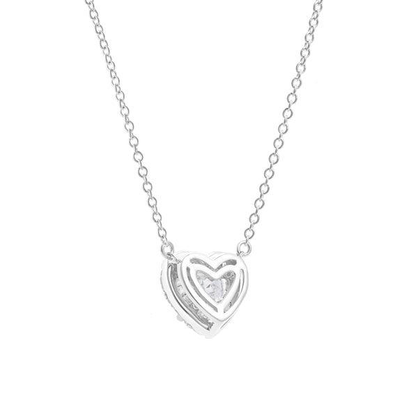 LuvMyJewelry Rumi 14K White Gold Lab Grown Diamond Heart Necklace – 1.25 Ct
