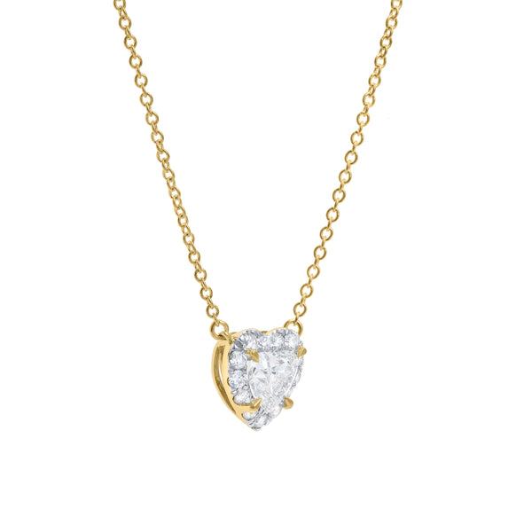 LuvMyJewelry Rumi 14K Yellow Gold Lab Grown Diamond Heart Necklace – 1.25 Ct