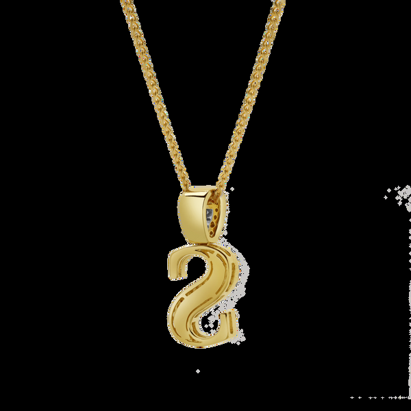 LuvMyJewelry S Initial Diamond Pendant 10K Yellow Gold - 0.57 Carats