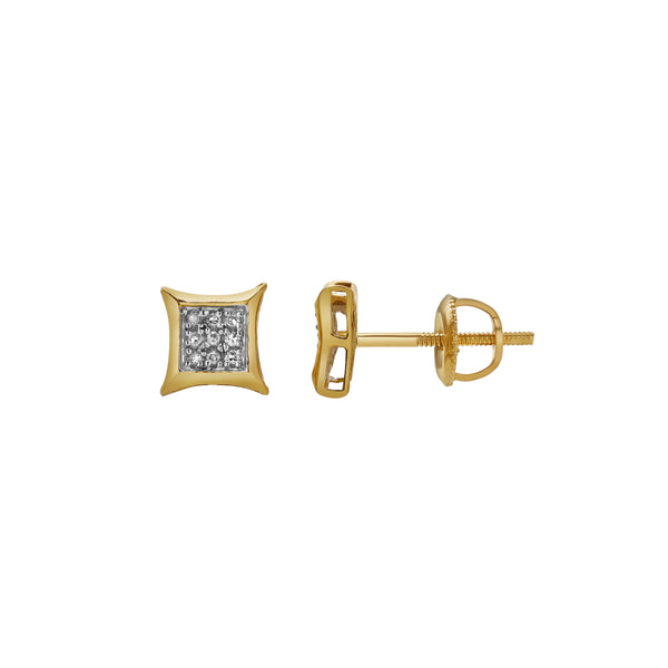 LuvMyJewelry Sabedoria 10K Yellow Gold Diamond Unisex Earrings - 0.06 Cts