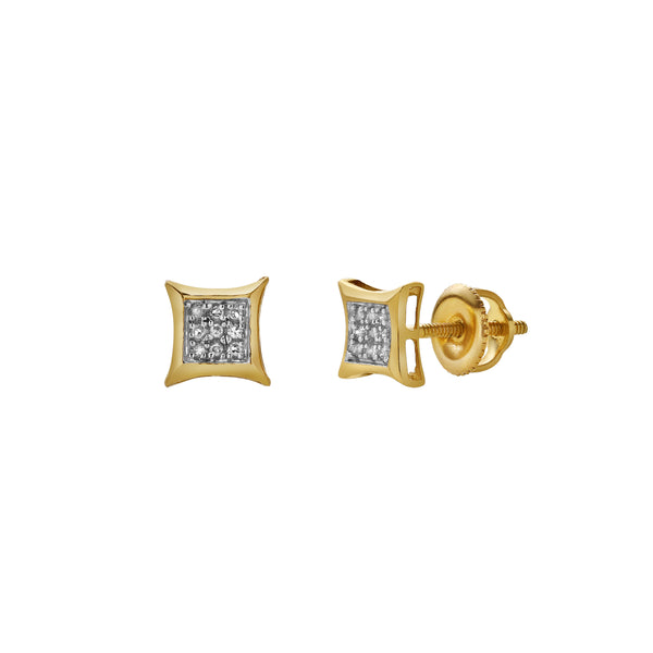 LuvMyJewelry Sabedoria 10K Yellow Gold Diamond Unisex Earrings - 0.06 Cts