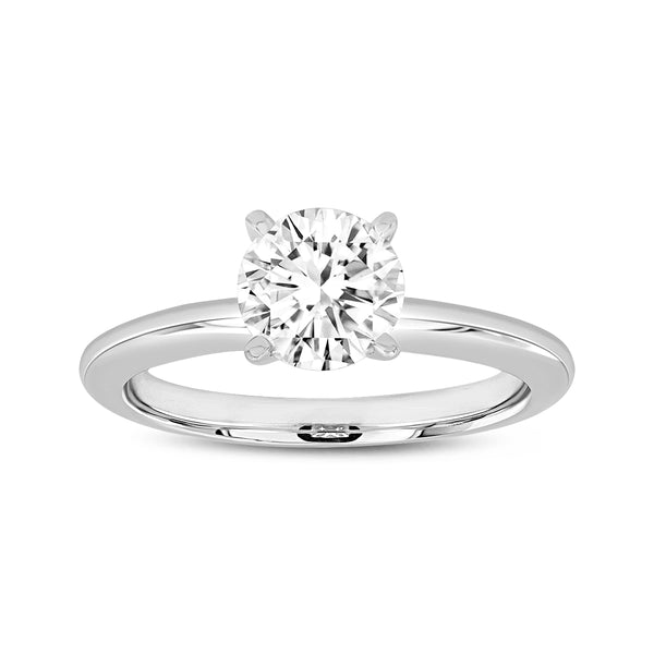 LuvMyJewelry Sabine 14K White Gold Round Cut Lab Grown Round Diamond Solitaire Engagement Ring - 2 Ct