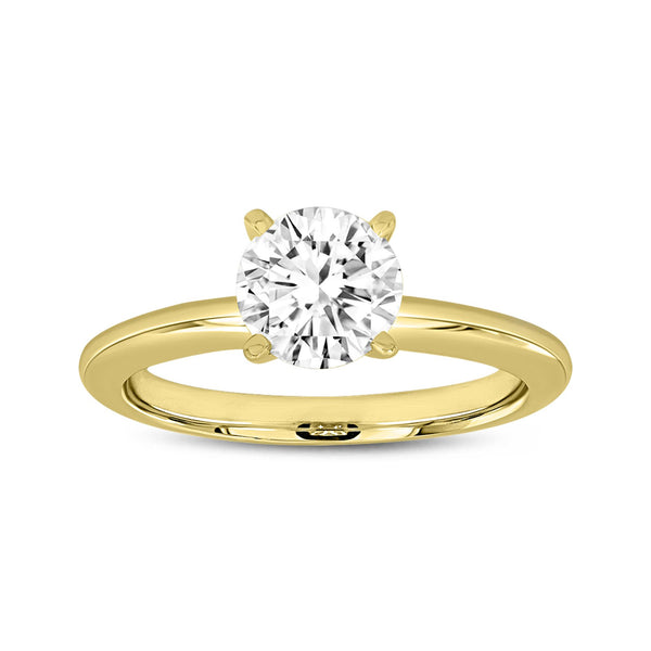 LuvMyJewelry Sabine 14K Yellow Gold Round Cut Lab Grown Round Diamond Solitaire Engagement Ring - 2 Ct LuvMyJewelry Sabine 14K Yellow Gold Round Cut Lab Grown Round Diamond Solitaire Engagement Ring - 2 Ct