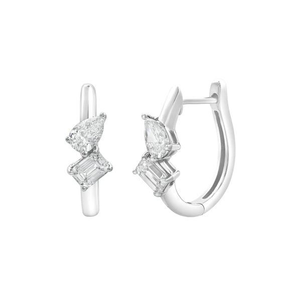 LuvMyJewelry Saela 14K White Gold Lab Grown Diamond Huggies – 0.35 Ct