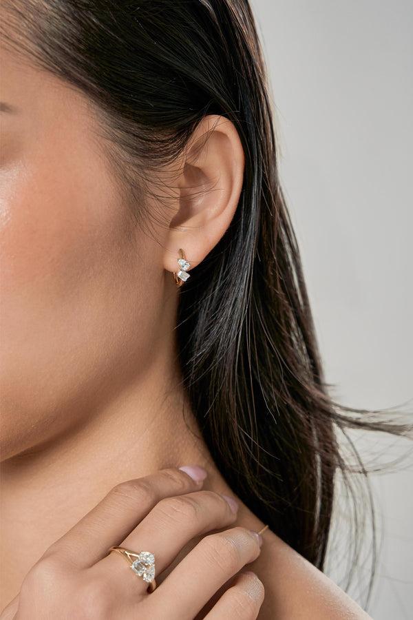 LuvMyJewelry Saela 14K Yellow Gold Lab Grown Diamond Huggies – 0.75 Ct