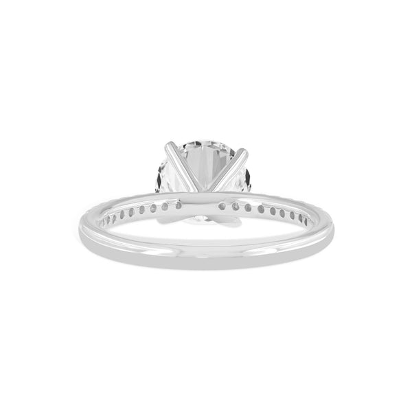 LuvMyJewelry Samara 14K White Gold Round Lab Grown Diamond Classic Engagement Ring - 2.2 Ctw