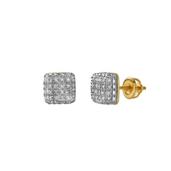 LuvMyJewelry Saudade 10K Yellow Gold Diamond Unisex Earrings - 0.19 Cts