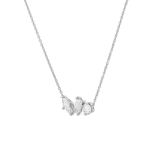 LuvMyJewelry Selara 14K White Gold Lab Grown Diamond Necklace – 0.75 Ct