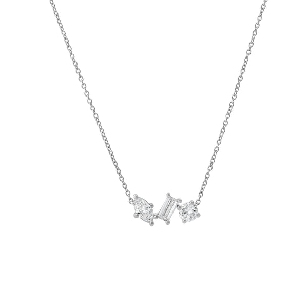 LuvMyJewelry Selara 14K White Gold Lab Grown Diamond Necklace – 1 Ct