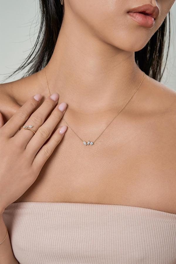 LuvMyJewelry Selara 14K Yellow Gold Lab Grown Diamond Necklace – 0.5 Ct