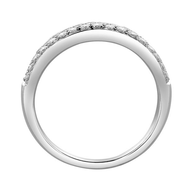 LuvMyJewelry Serafina 14K White Gold Round Diamond Studded Eternity Band Ring - 0.48cts