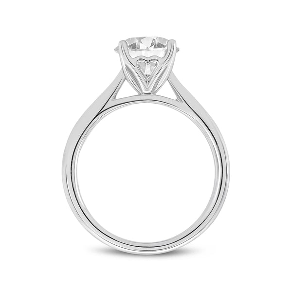 LuvMyJewelry Serena 14K White Gold Round Cut Lab Grown Diamond Cathedral Engagement Ring - 2 Ctw