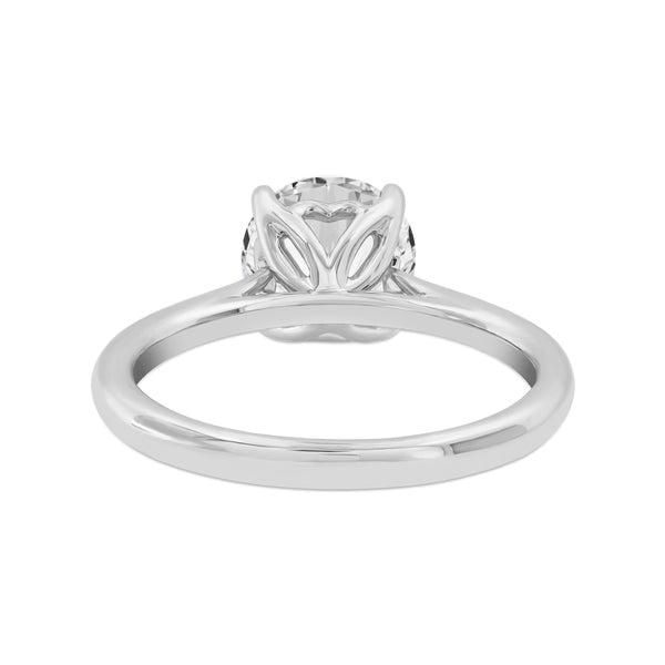 LuvMyJewelry Serena 14K White Gold Round Cut Lab Grown Diamond Cathedral Engagement Ring - 2 Ctw