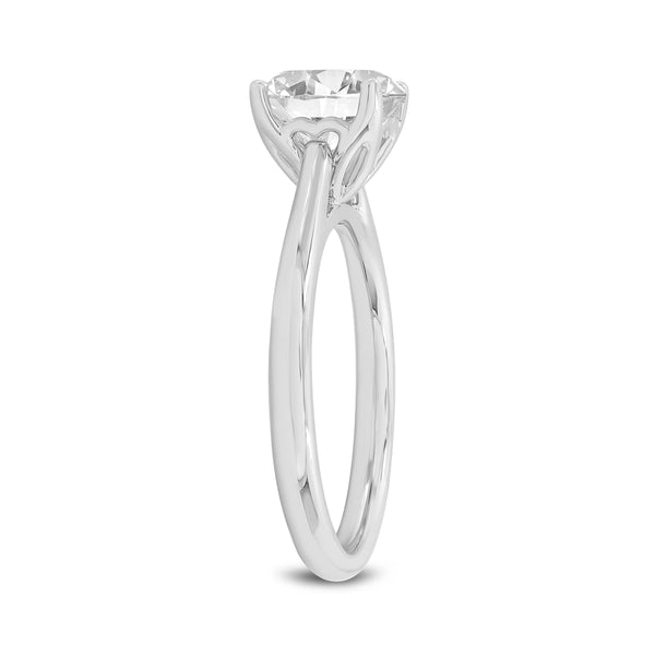 LuvMyJewelry Serena 14K White Gold Round Cut Lab Grown Diamond Cathedral Engagement Ring - 2 Ctw