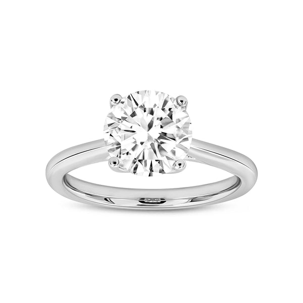 LuvMyJewelry Serena 14K White Gold Round Cut Lab Grown Diamond Cathedral Engagement Ring - 2 ctw