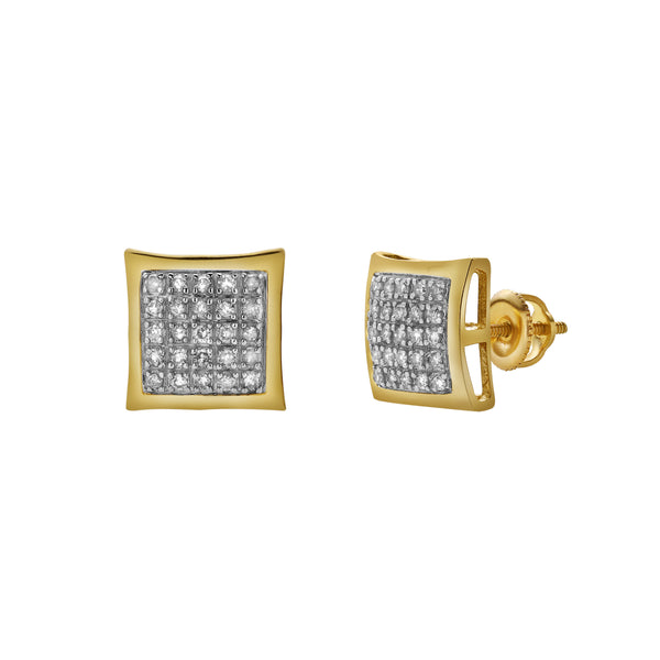 LuvMyJewelry Serenidade 10K Yellow Gold Diamond Unisex Earrings - 0.14 Cts