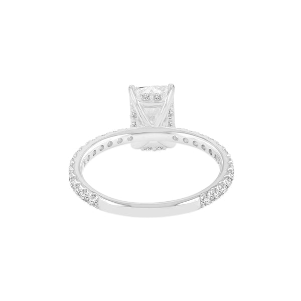 LuvMyJewelry Sia 14K White Gold Radiant Cut Lab Grown Diamond Hidden Halo Ring - 2.25 Ct