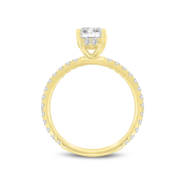 LuvMyJewelry Sia 14K Yellow Gold Radiant Cut Lab Grown Diamond Hidden Halo Ring - 2.25 Ct