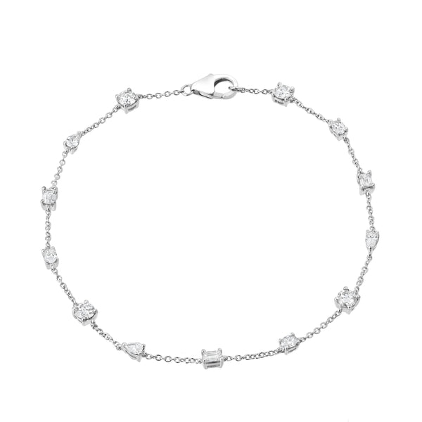 LuvMyJewelry Sigil 14K White Gold Lab Grown Diamond Bracelet– 1 Ct