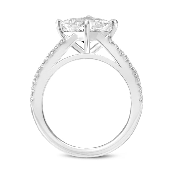 LuvMyJewelry Silvia 14K White Gold Princess Cut Lab Grown Diamond Engagement Ring - 2.6 Ct