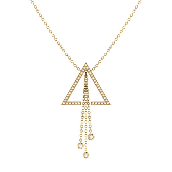LuvMyJewelry Skyline Triangle Bolo Adjustable Diamond Lariat Necklace in 14K Yellow Gold Vermeil on Sterling Silver