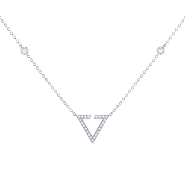LuvMyJewelry Skyline Triangle Diamond Necklace in Sterling Silver