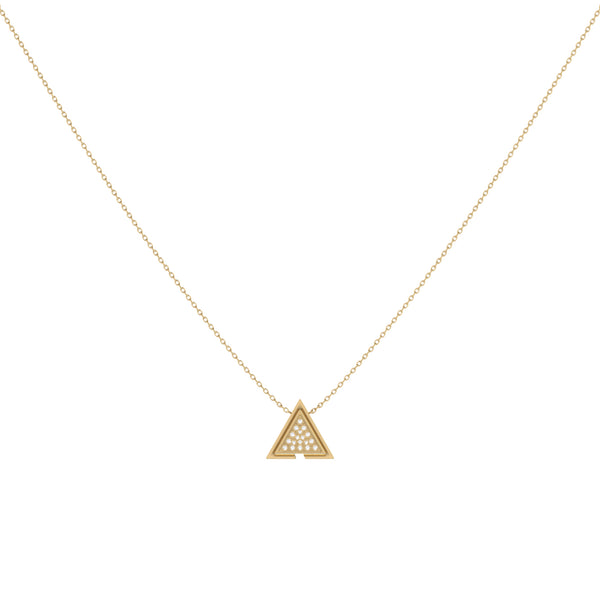 LuvMyJewelry Skyscraper Triangle Diamond Necklace In 14K Yellow Gold Vermeil On Sterling Silver