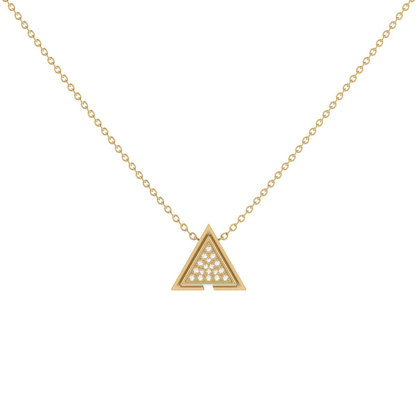 LuvMyJewelry Skyscraper Triangle Diamond Necklace in 14K Yellow Gold Vermeil on Sterling Silver