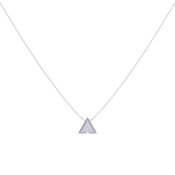LuvMyJewelry Skyscraper Triangle Diamond Necklace In Sterling Silver