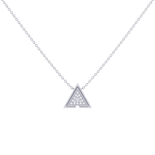 LuvMyJewelry Skyscraper Triangle Diamond Necklace in Sterling Silver