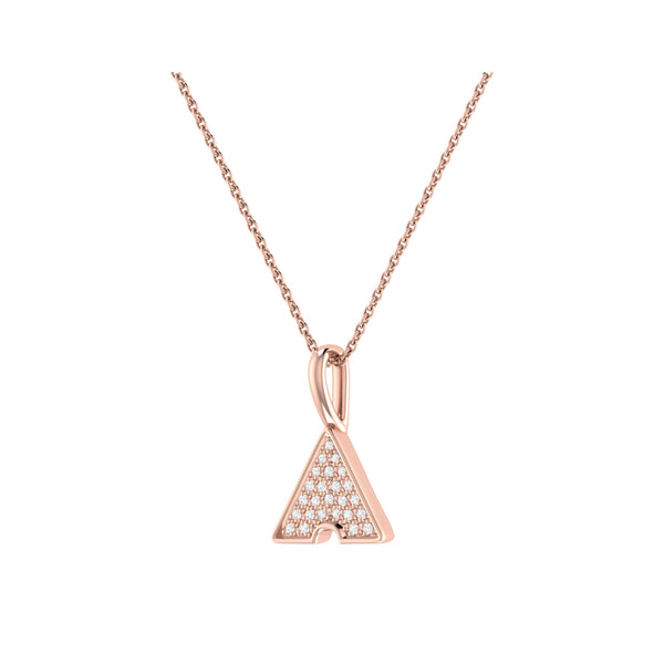 LuvMyJewelry Skyscraper Triangle Diamond Pendant In 14K Rose Gold Vermeil On Sterling Silver