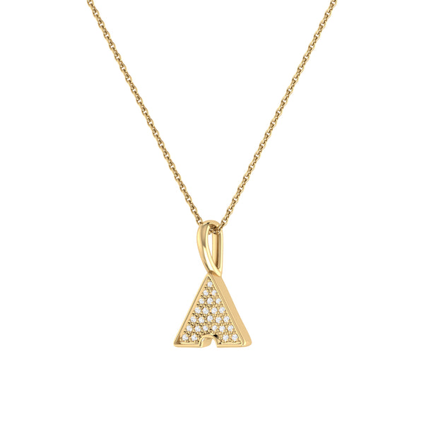 LuvMyJewelry Skyscraper Triangle Diamond Pendant In 14K Yellow Gold Vermeil On Sterling Silver