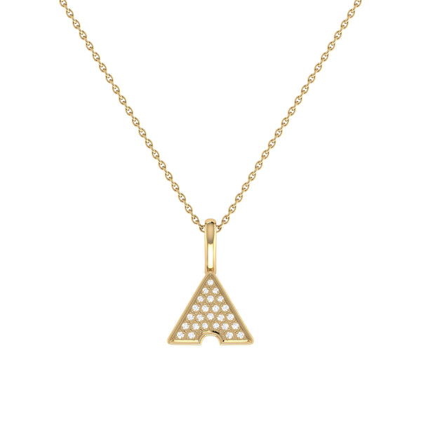 LuvMyJewelry Skyscraper Triangle Diamond Pendant in 14K Yellow Gold Vermeil on Sterling Silver