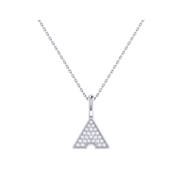LuvMyJewelry Skyscraper Triangle Diamond Pendant in Sterling Silver