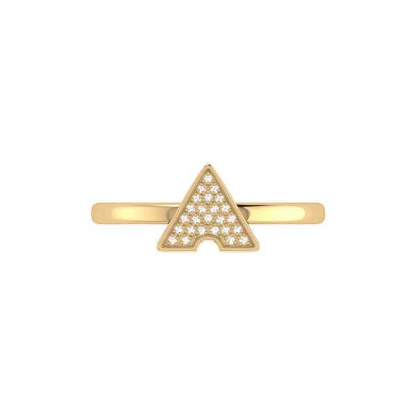 LuvMyJewelry Skyscraper Triangle Diamond Ring In 14K Yellow Gold Vermeil On Sterling Silver