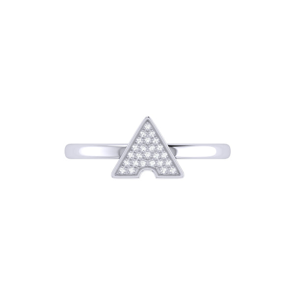 LuvMyJewelry Skyscraper Triangle Diamond Ring In Sterling Silver