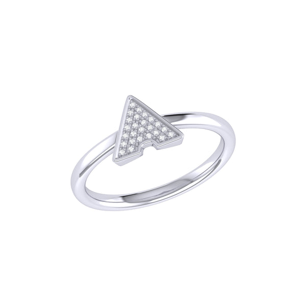 LuvMyJewelry Skyscraper Triangle Diamond Ring in Sterling Silver