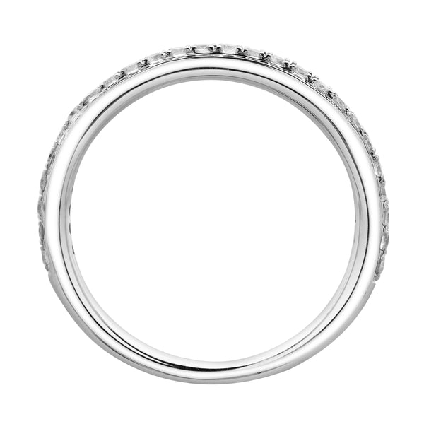 LuvMyJewelry Solas 14K White Gold Round Diamond Studded Eternity Ring - 0.31cts
