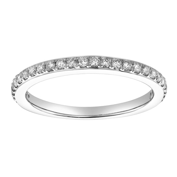 LuvMyJewelry Solas 14K White Gold Round Diamond Studded Eternity Ring - 0.31cts
