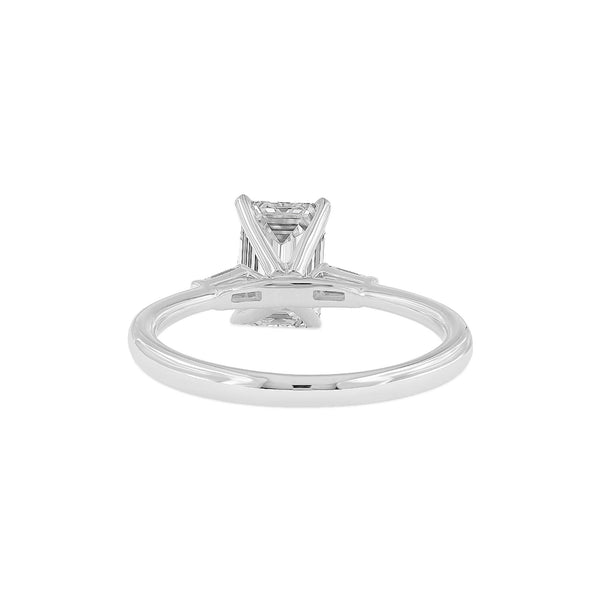LuvMyJewelry Solene 14K White Gold Emerald Cut Lab Grown Diamond 3 Stone Engagement Ring - 1.6 Ctw