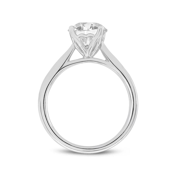 LuvMyJewelry Sophia 14K White Gold Round Lab Grown Diamond Solitaire Engagement Ring - 2 Ctw