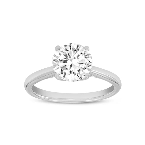 LuvMyJewelry Sophia 14K White Gold Round Lab Grown Diamond Solitaire Engagement Ring - 2 ctw