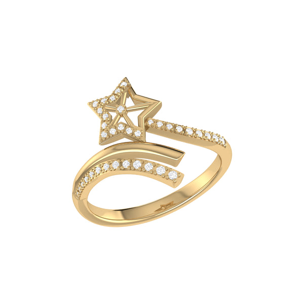 LuvMyJewelry Star Spangled Night Diamond Ring in 14K Gold Vermeil on Sterling Silver