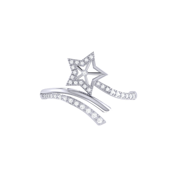 LuvMyJewelry Star Spangled Night Diamond Ring In Sterling Silver