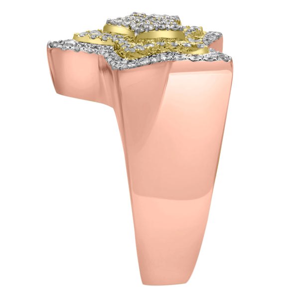 LuvMyJewelry Star Studded Bling 14K Rose Gold Two Tone Star Ring - 0.95 Ct