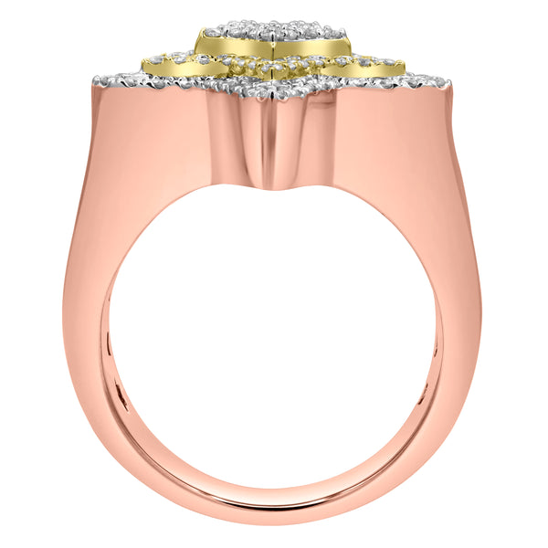 LuvMyJewelry Star Studded Bling 14K Rose Gold Two Tone Star Ring - 0.95 Ct