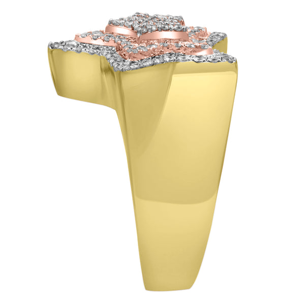 LuvMyJewelry Star Studded Bling 14K Yellow Gold Two Tone Star Ring - 1.91 Ct